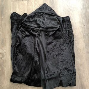 Floor Length Crushed Velvet Cape